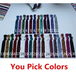 50 PCS Glitter Elastic Hair Ties Ponytail Hair Bands Wrist Strap Sparkling Hair Rope Elastic Bands