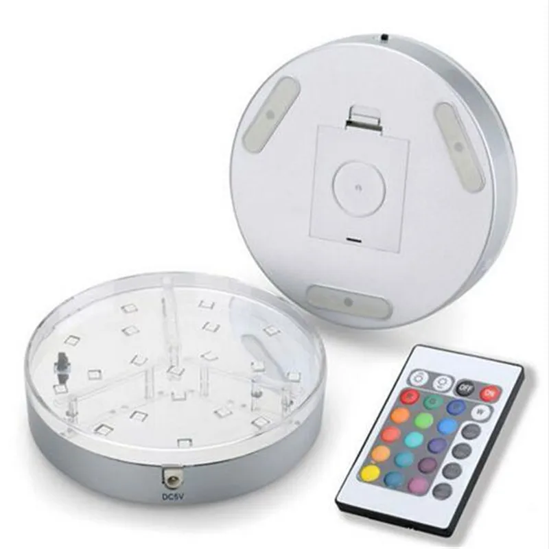 Kitosun base de luz led rgb, multicolorida, 6 polegadas, sob vaso, com controle remoto, para decoração de casamento