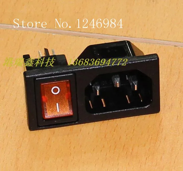 

[SA]WINFOONG AC AC outlet triangle with a yellow card combination combo socket switch RF-2001--50pcs/lot