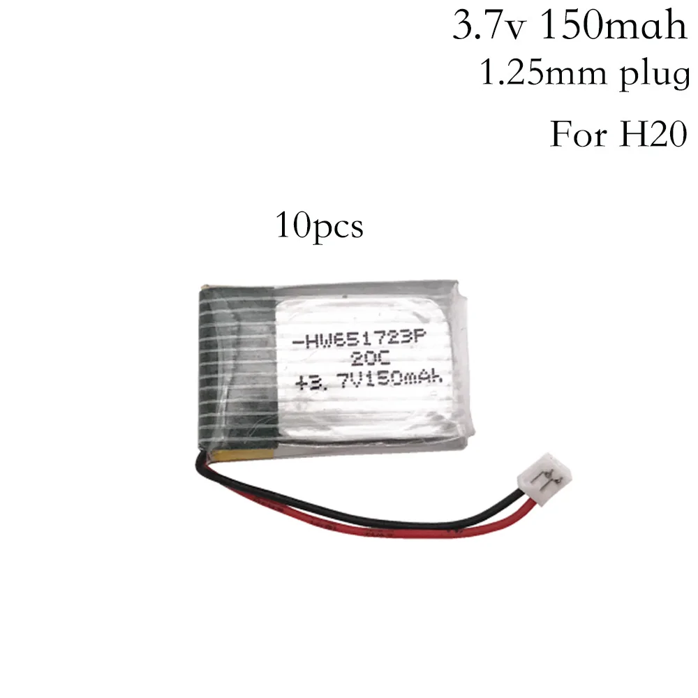 

10pcs 3.7v 150mah 30C For H20 U839 S8 M67 Battery RC Quadcopter Spare parts 3.7v LIPO Battery for H20 Battery for toy Helicopter