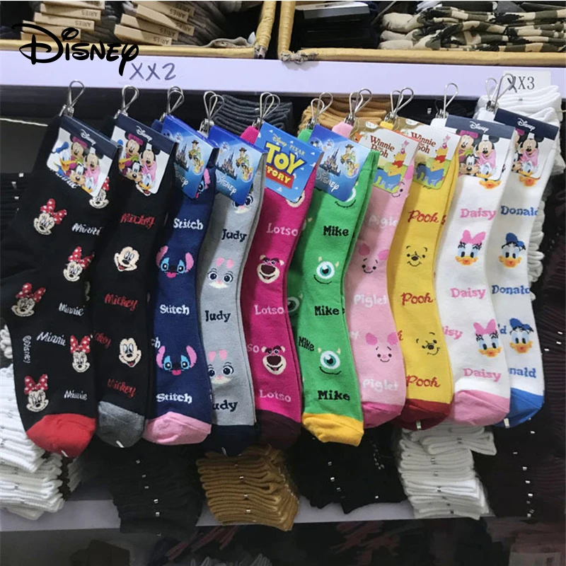 cartoon socks Donald Duck Mickey Judy pattern cotton socks Disney adult tube socks