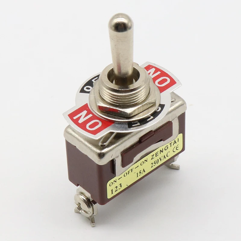 Silver Contacts high quality 3 screw momentary toggle switch,(ON) OFF (ON) spring return