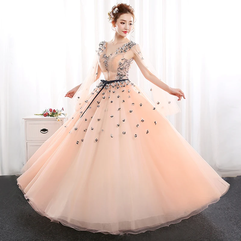 Ruthshen Vestidos Quinceanera 15 Anos Gaun Bola Quinceanera Gaun Baru Appliques Prom Gaun untuk Pesta V-Leher Vestido