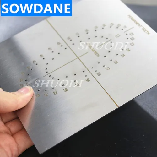 Perforadora de dique de goma de acero inoxidable Dental, tablero de agujeros, instrumento de dique de goma, herramienta de blanqueamiento Dental, 1 ud.