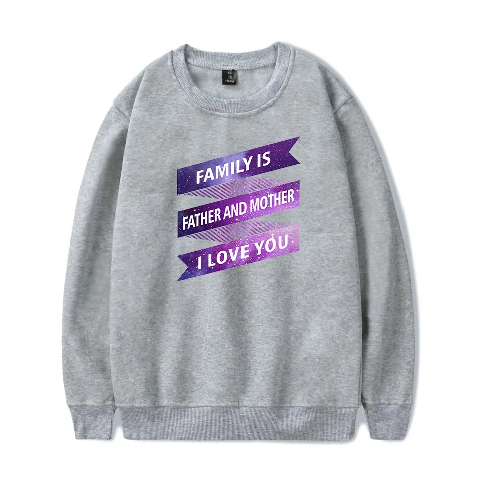 

Family Is Father and Mother I Love You Print fashion men women capless Sweatshirt hoodie casual Hooded Long Sleeve Pullover tops