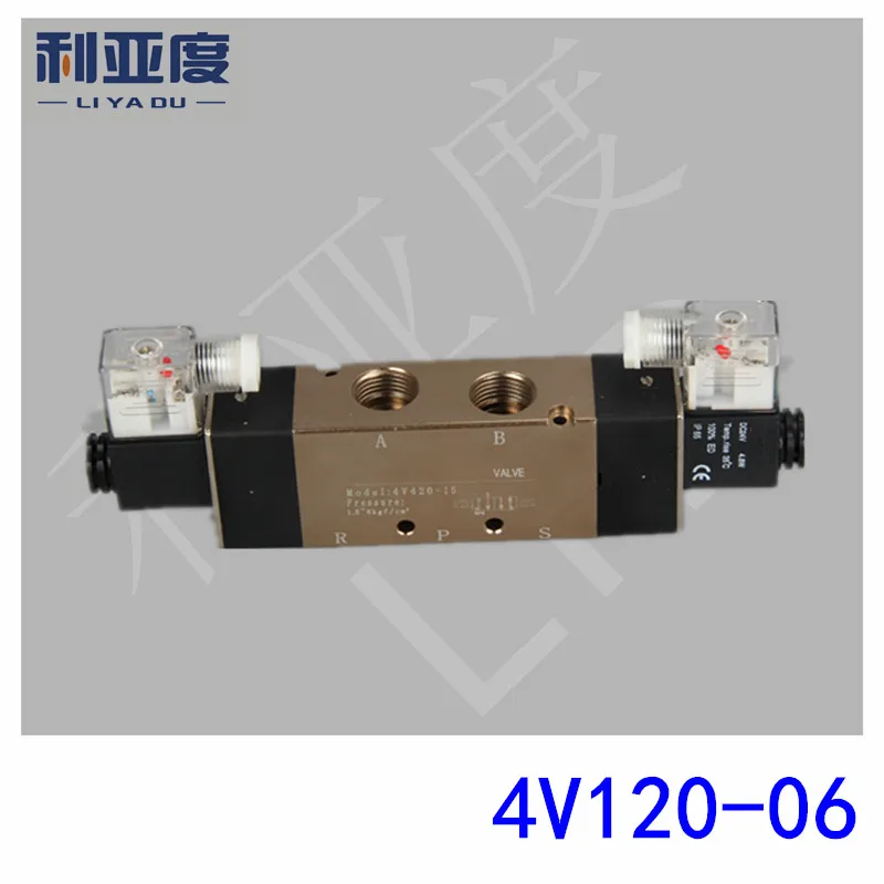 

4V120-06 G1/8 Pneumatic components Two tee Solenoid valve DC12V DC24V AC220V AC110V