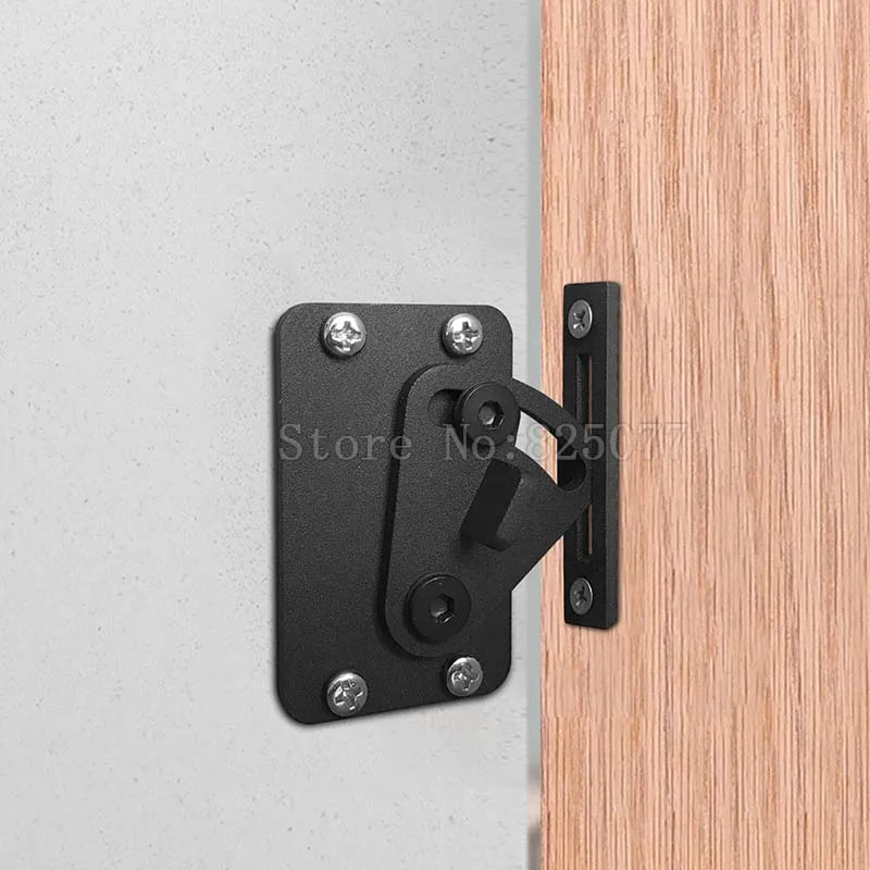 2PCS American Style Barn Wood Door Latchs Sliding Door Locks Sliding Privacy Gate Locks Black GF1218