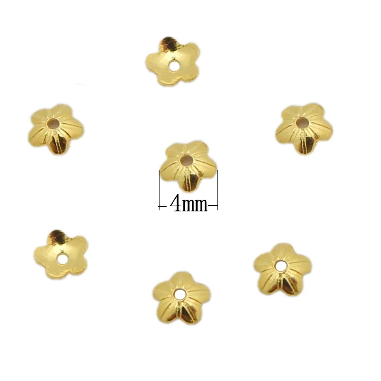 10pcs/lot 4mm 925 Sterling Silver Flower Bead Loose Spacer Beads Caps End Beads Cap for DIY Jewelry Finding Making Accessories