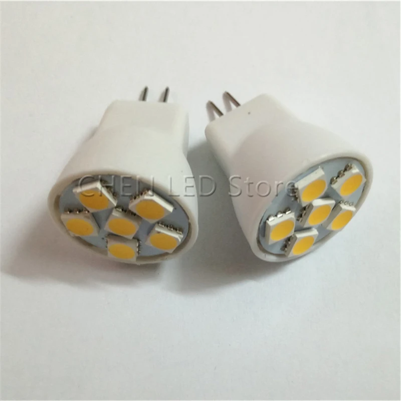 2017 새로운 도착 MR8 Led 스포트 라이트 5050 SMD 램프 빛 6Leds GU4 ACDC12V DC8-30V 2W 따뜻한 화이트 유리 바디 LED 전구 1 개/몫