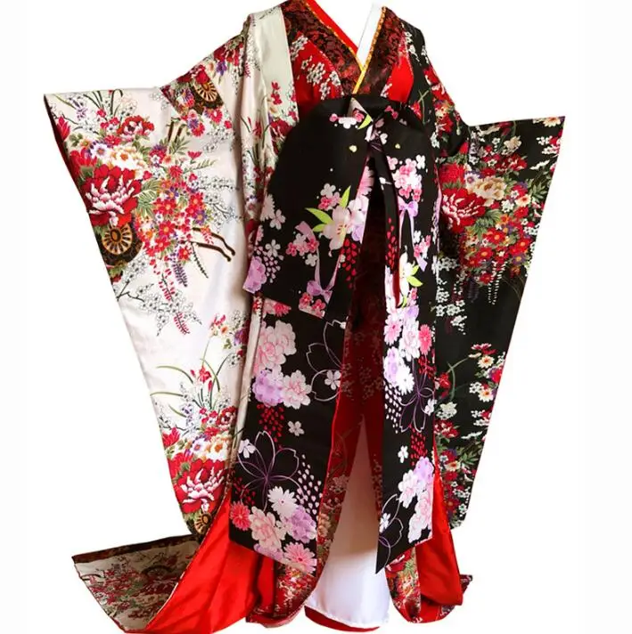 High Quality Custom Made Japanese Kimono Set Plum Flower Cosplay Costume Beautiful Woman Sexy Dress Performance Kimono