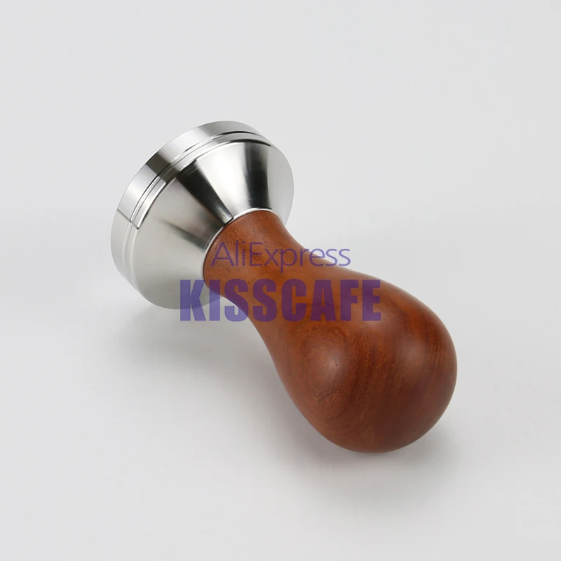 304 Stainless Steel Base Red Wood Handle Tamper 41MM 49MM 51MM 53MM 58MM 58.35MM Coffee Powder Hammer Coffee Accessories