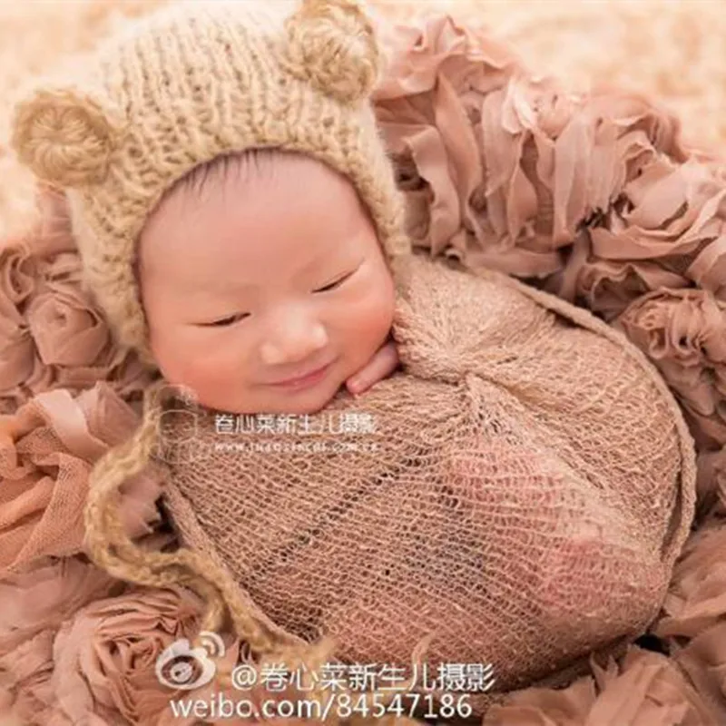 20 pieces /lot 40cm x 150cm Newborn Wraps Knit stretch Wrap Baby Wrap Newborn Swaddle Blanket Cocoon Photography Props