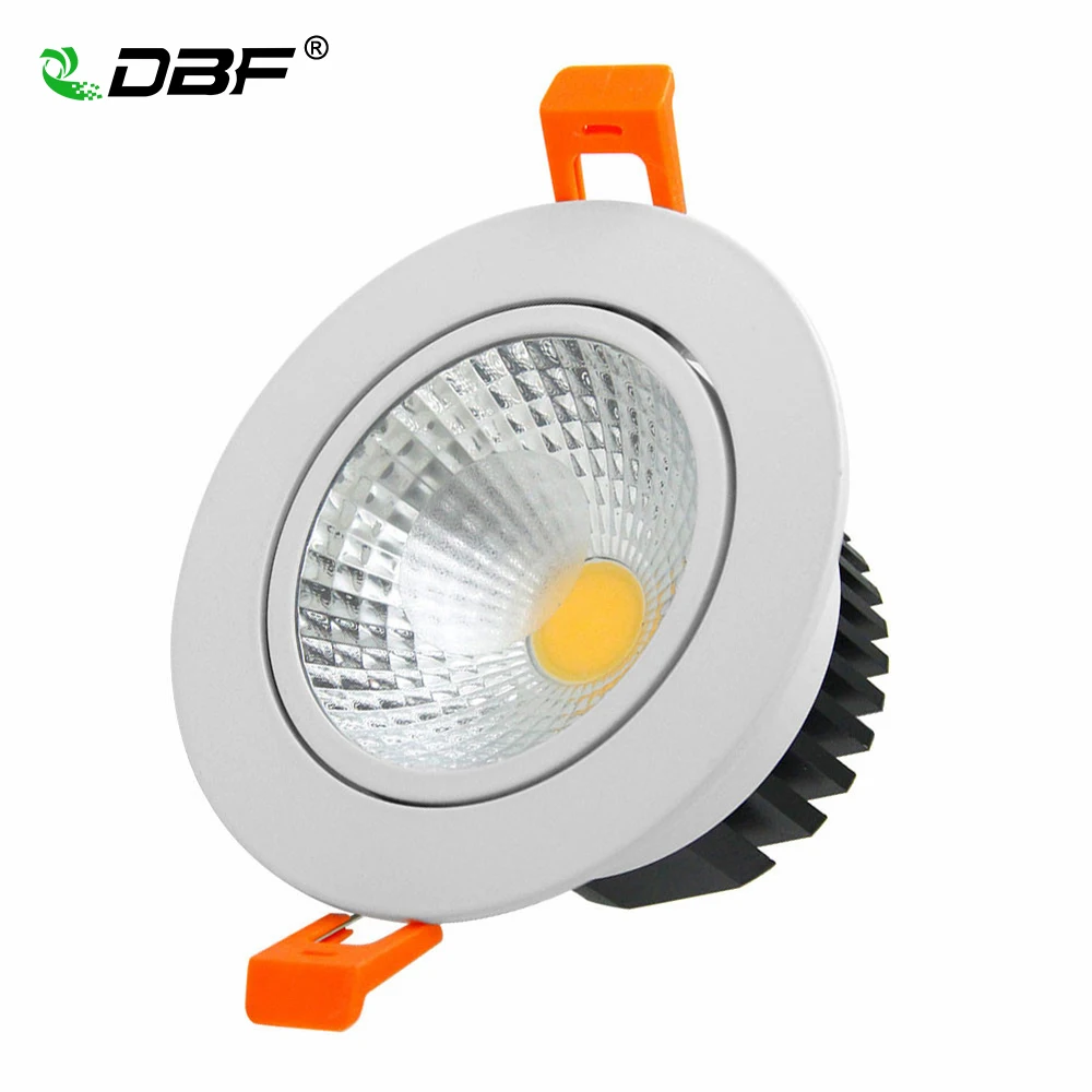 [DBF]High Bright Dimmable 6W 9W 12W 15W LED Downlight Frosted Glass Lens LED Recessed Ceiling Light Spotlight AC110V/220V+Driver