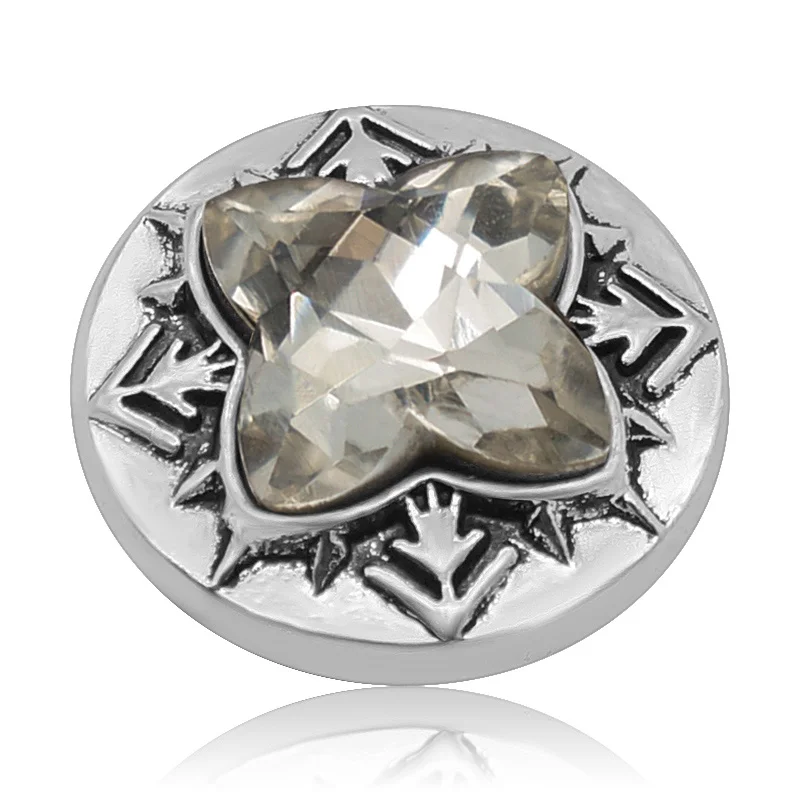 New KZ3128 Charming Multi-faceted Rhinestone Star Round 20MM snap buttons fit snap jewelry wholesale