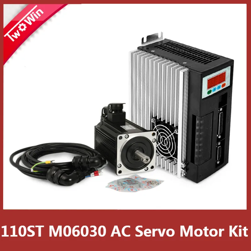 110ST-M06030 6N.M 1.8KW 3000RPM AC Servo Motor + Matched Servo Driver +  3 Meters Cable Complete Motor Kits