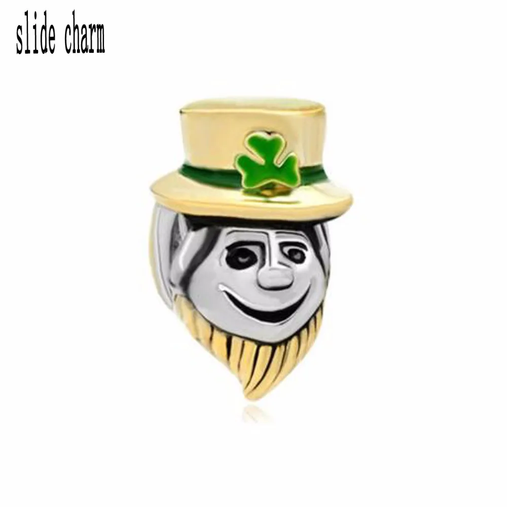 Slide Charm Wholesale Free Shipping Funny Magician St Patrick Bead Charm Bracelets Charm