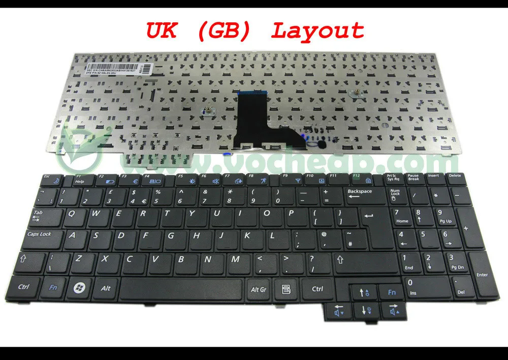 New Laptop Keyboard for Samsung R620 NP-R620 R618 R525 R528 R530 R540 NP-R528 R538 P580 P530 Black UK English GB - BA5902833