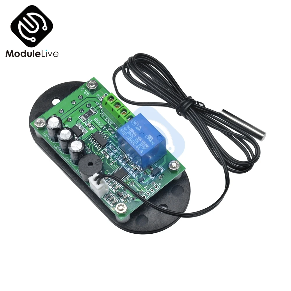 W1308 AC/DC 12V Digital Thermostat Temperature Alarm Controller Sensor Meter Blue LED 12V NTC Sensor Temperature Control Switch