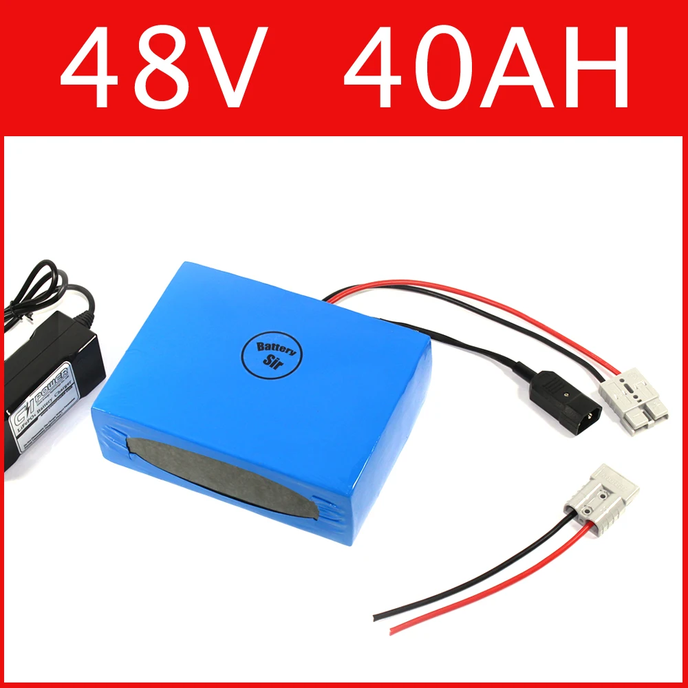 48V 40AH lithium battery super power electric bike battery 54.6V lithium ion battery pack + charger + BMS , Free customs duty