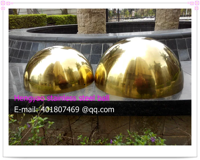 Diameter 32mm-300mm 201 stainless steel gold hemisphere, hollow hemisphere, metope adornment,plating titanium