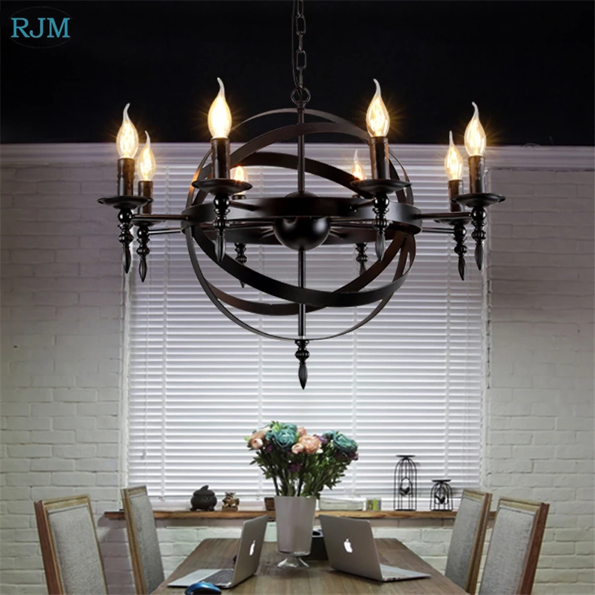 American Style Retro Vintage Loft Industrial Iron Pendant Light for Living Room Bar Restaurant Home Lighting Fixtures Decor