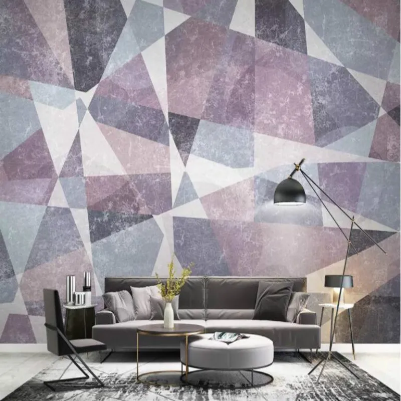 

Custom 3d Wallpaper for Walls Home Improvement Silk Wallpapesr Modern 3d Retro abstract geometric lines mural fresco 3d