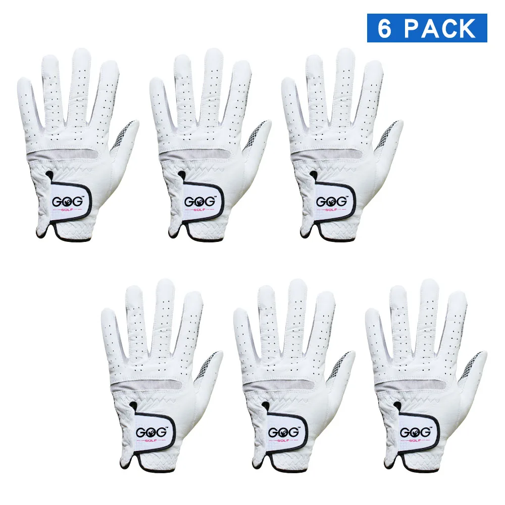 

6 PCS Golf Gloves Men's Golf Glove Soft Breathable Pure Sheepskin Genuine Leather Slip-Resistant Design Drop Ship