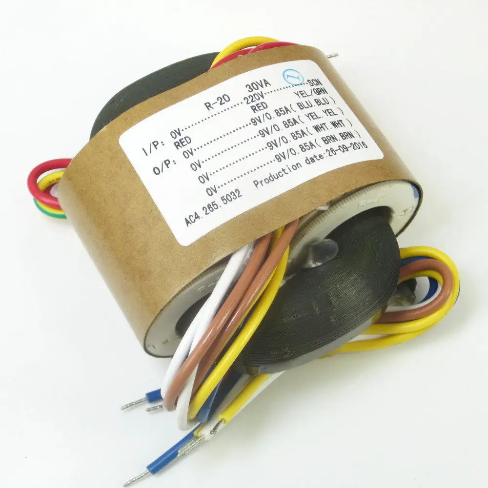 

GZLOZONE 220V 30W Hifi R-Core Transformer with four group 0-9V 0.85A L12-6