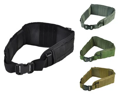 Molle cinto tático almofadado de cintura com alça em forma de h, cinto ajustável de nylon para airsoft combate, cinto original do exército