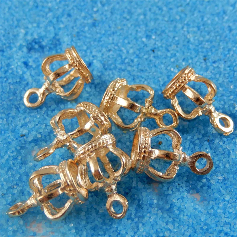 20PCS Gold Color Alloy Hollow Stereo 3D Crown Pendant Charms Jewelry Necklace Key Chain Accessory   14*9*9MM 39239