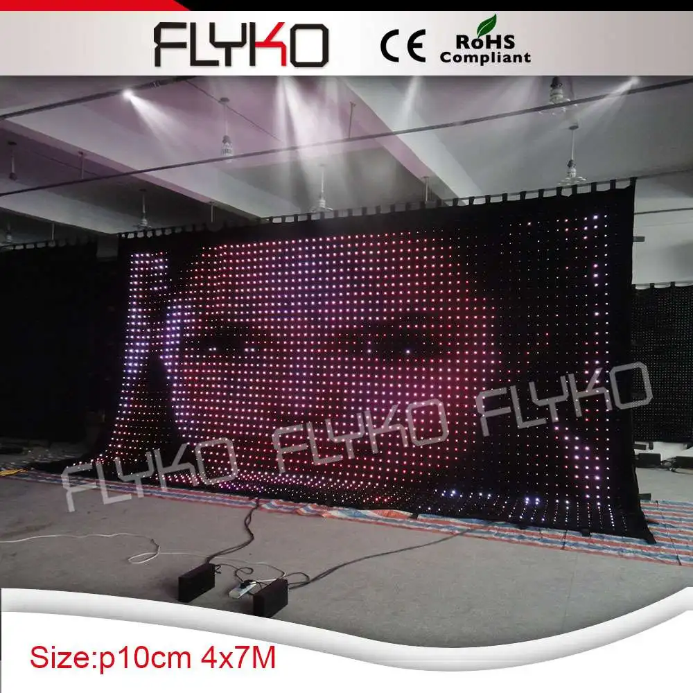 Customized size DMX led display full color stage backdrop curtain