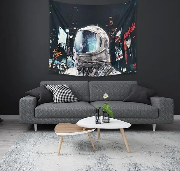 Space Astronaut Tapestry Wall Hanging Art Banners Flags Bedroom Dorm Decoration Retro Spaceman Printed Canvas Picture