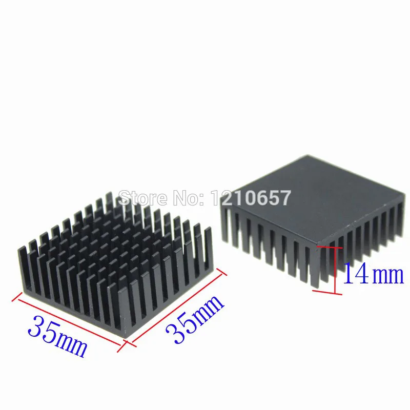 20 pieces lot 35x35x14mm Aluminum Black Heat Sink For Electronic Computer