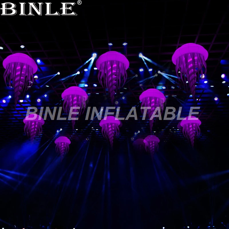 

3pcs/pack amazing design 16 color changed inflatable jellyfish LED light for events stage decoration