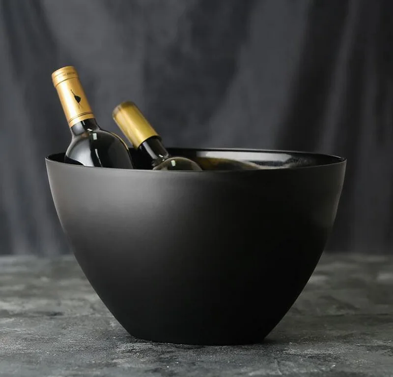 Hot sale acrylic ice champagne bucket plastic beer bucket PC Scrub cocktail wine ice bucket