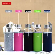 Glass Sports Water Bottle 280ml 550ml #3