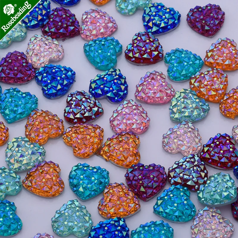 50pcs 12mm Heart crocodile Cabochons Resin Embellishments cabochon,Prism Cabochons,prism jewelry supply