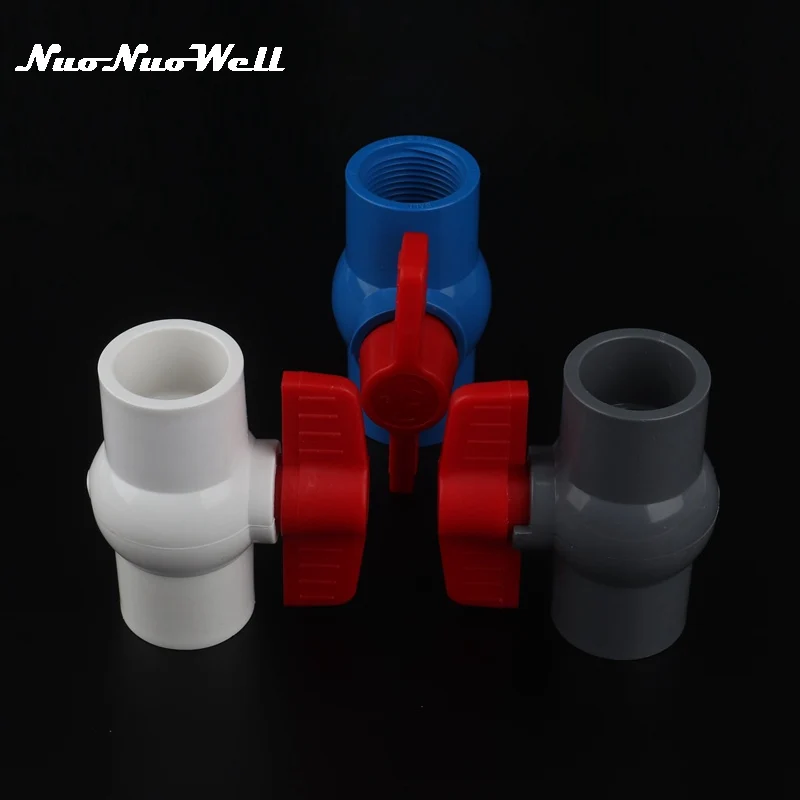 

PVC 40mm 1 1/4" thread Ball Valve PVC Water Pipe Flow Control Connector Garden Irrigation System Accessories Aquarium Fittings