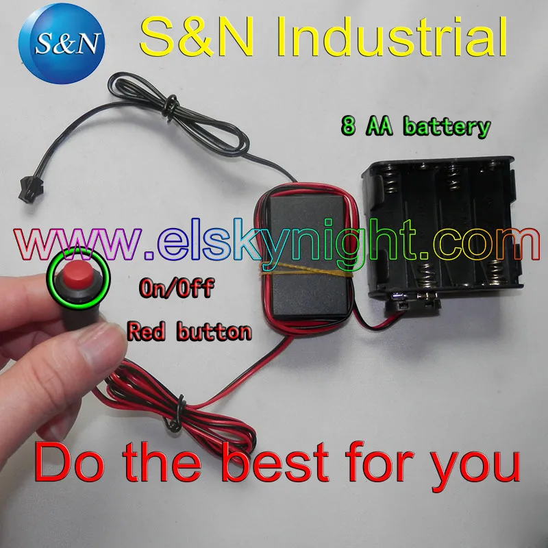 El Inverter 12V8AA Batterij Case Voor 20 Meter El Draad Met Voor Tron Dansen, Reclame En Display