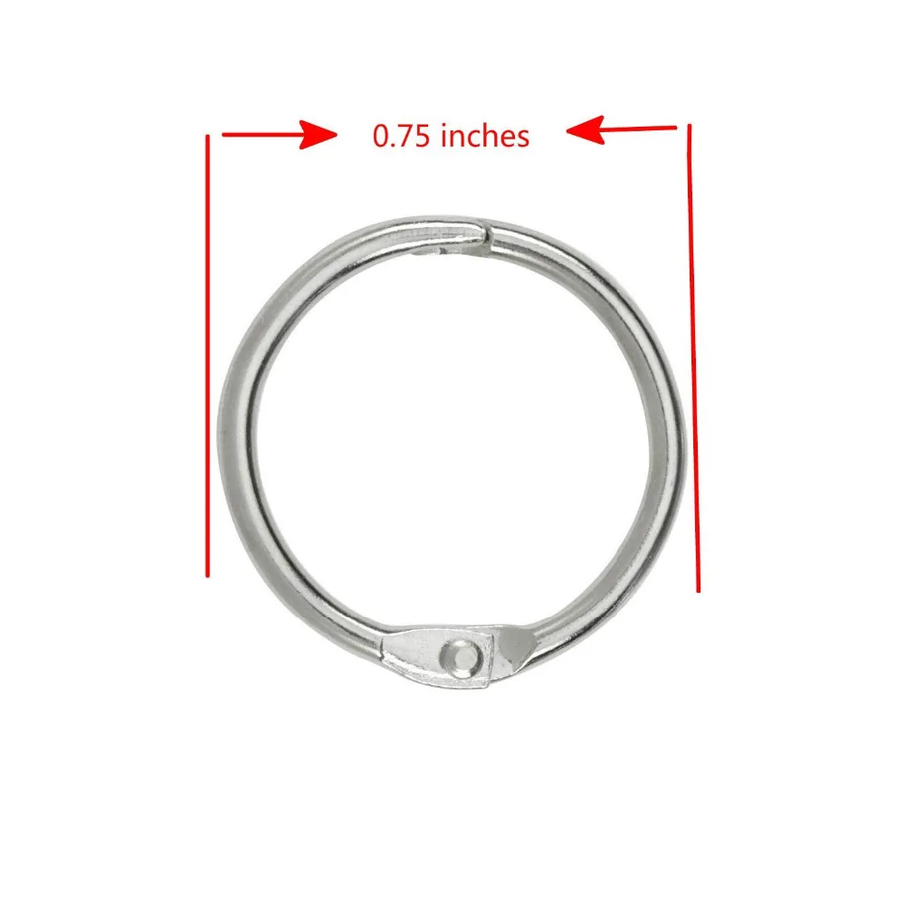 100 Stücke Loose Leaf Ring, (20mm) 0,75 "Durchmesser, Vernickelt Binder Ringe
