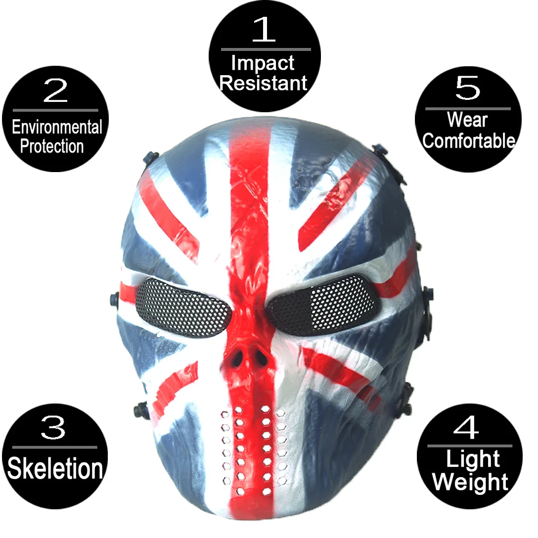 HFSECURITY Light Weight Tribal Chief M06 Tactical Protective Mask Real CS Skull Face Shield Field Battle Equipment Masque