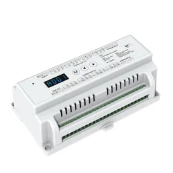 Led DMX512 Decoder Constant Voltage;DC 12V-24V Input;3A 12CH 24 Channel Output Din Rail DMX Decoder RGB RGBW Strip Controller