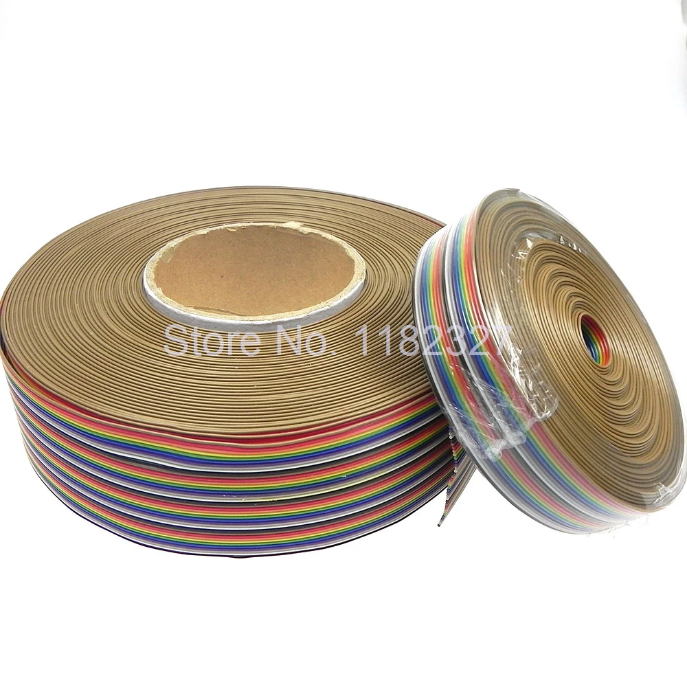 

(10 meter/lot) 1.0 MM Pitch 10 meters long Flat Color Rainbow Ribbon Cable wire 40P ribbon flat cable