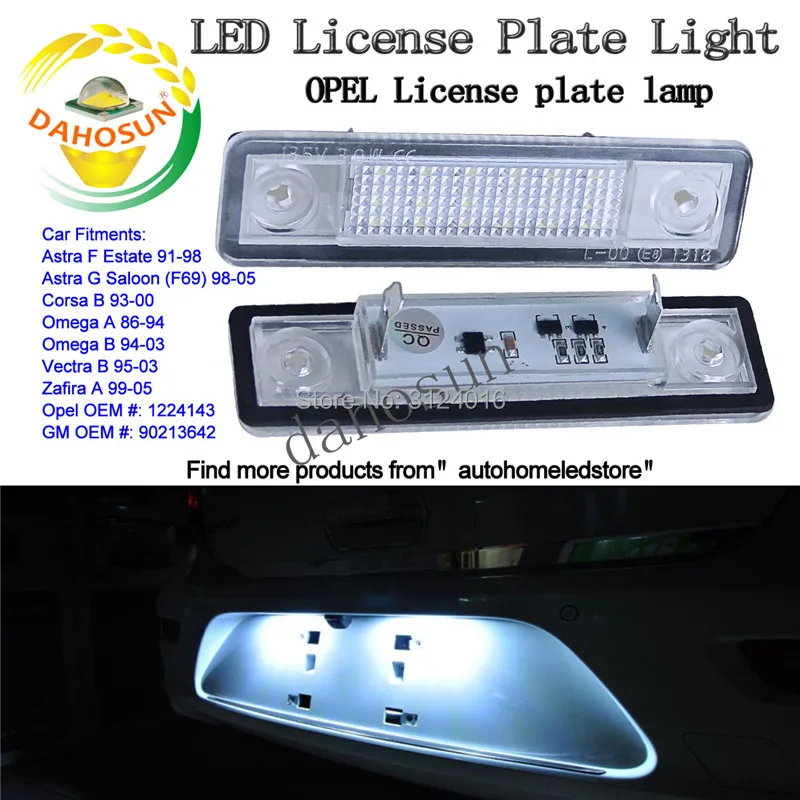 

dahosun Car Led License Plate Light for Vauxhall For Opel/Corsa/Astra/Omega