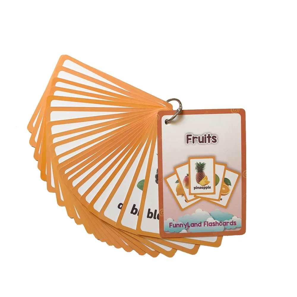 20 Pcs/Set Fruits Vegetable Kids Fun English Word Pocket Flash Card Children Learning Card Early Educational Toys
