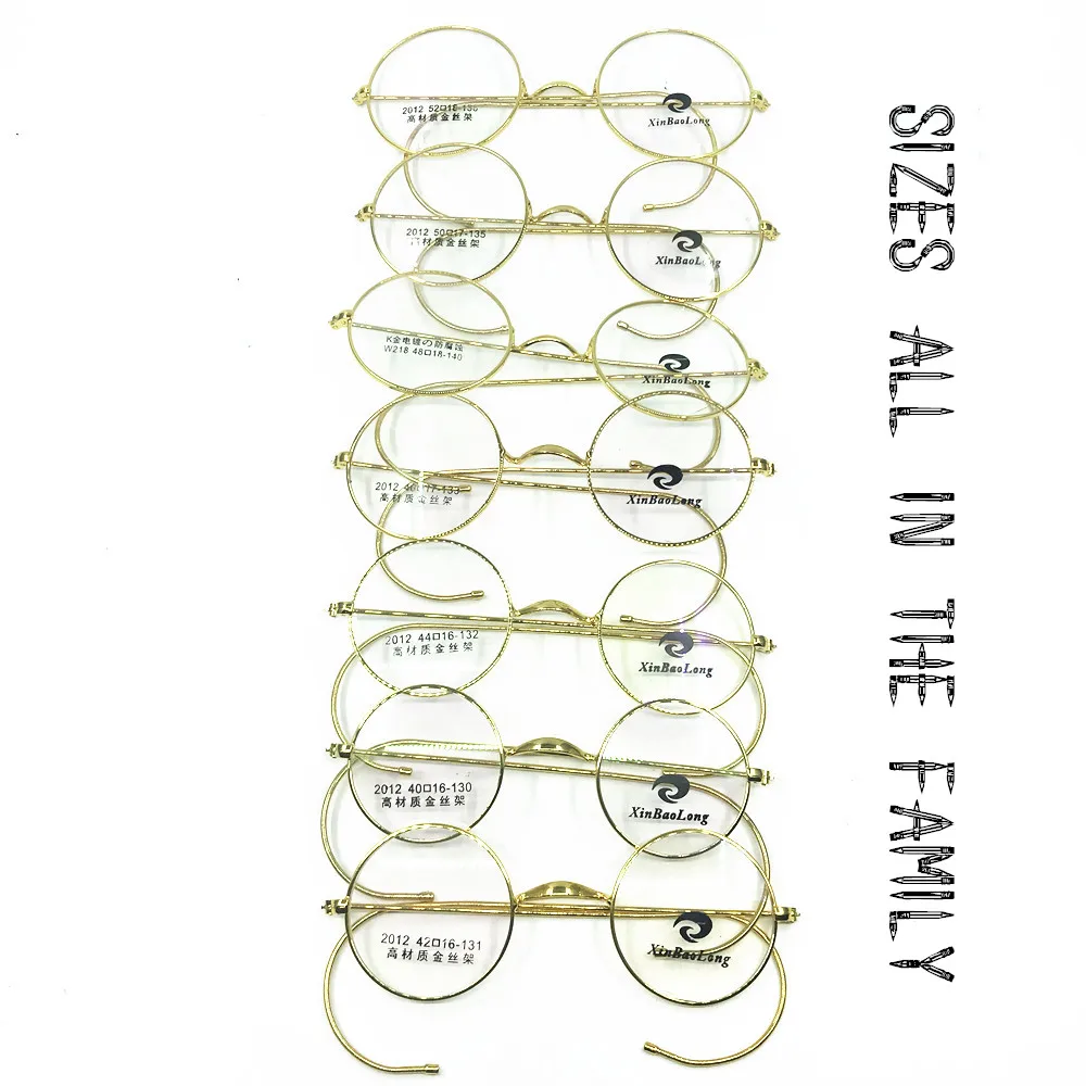 Vintage Round Wire Rim Eyeglass Frames Full Rim Ear Hooks Glasses Metal Eyewear Spectacles Rx able