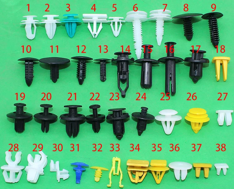 300pcs 38kinds Universal Mixed Auto Fastener Car Bumper Clip Screw Rivet Door Panel Fender  Fit for All Car