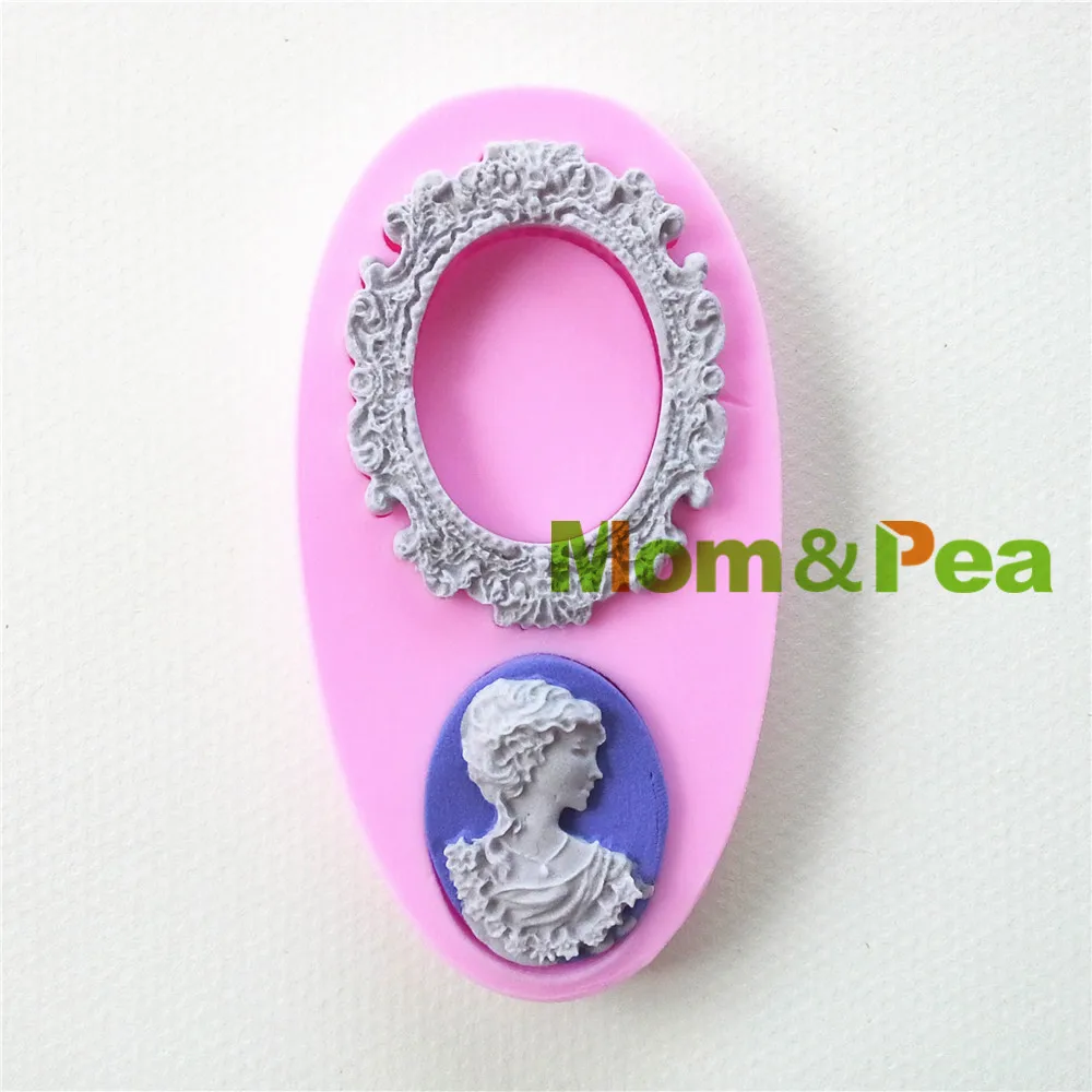 Mom&Pea 0788 Free Shipping Frame & Queen Shaped Silicone Mold Cake Decoration Fondant Cake 3D Mold Food Grade