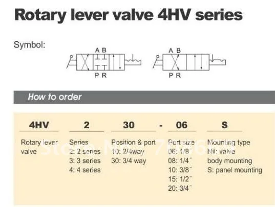 1pcs 4 way 2 position Manual Hand lever Pneumatic Valve 3/4