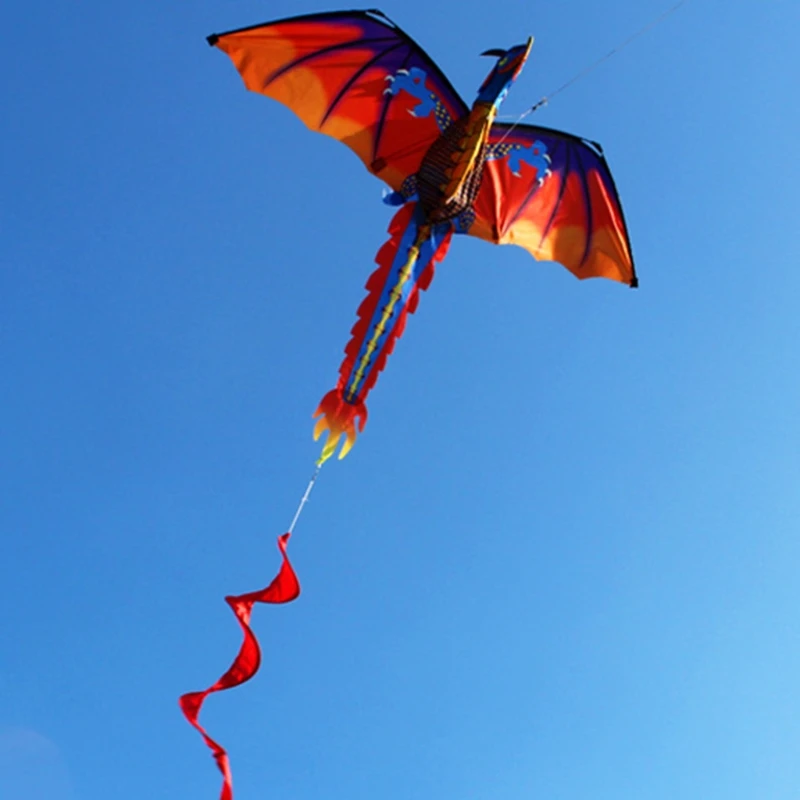 New 3D Dragon Kite With Tail Kites For Adult Kites Flying Outdoor 100m Kite Line